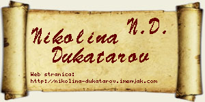 Nikolina Dukatarov vizit kartica
